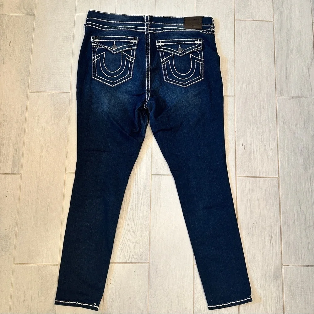 True Religion Jennie Curvy Skinnie Dark Blue Jeans Waist 36 - Picture 3 of 8